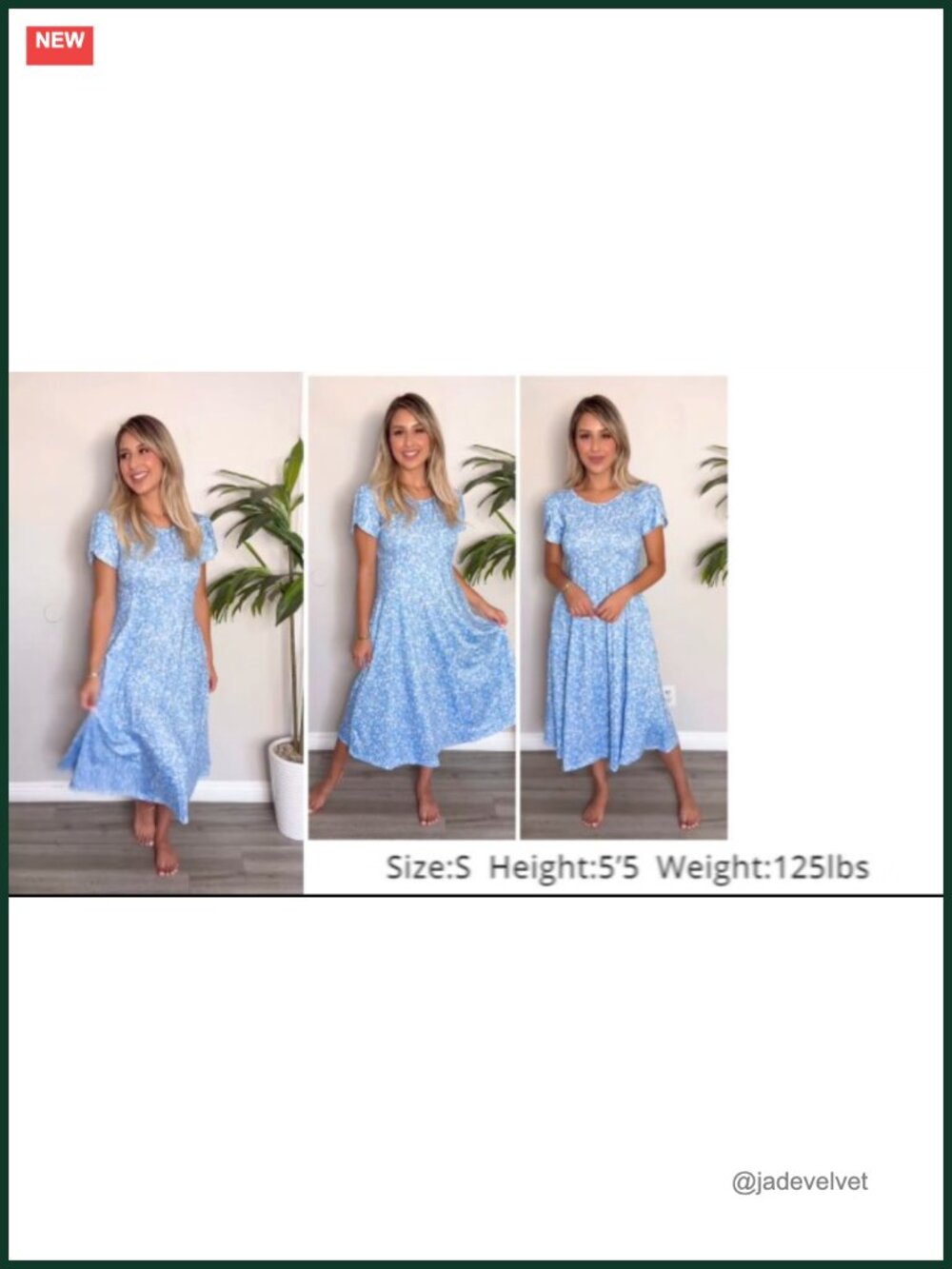 Loose Flowy Floral Pleated Short Sleeve Midi Dress - Picture 5 of 6